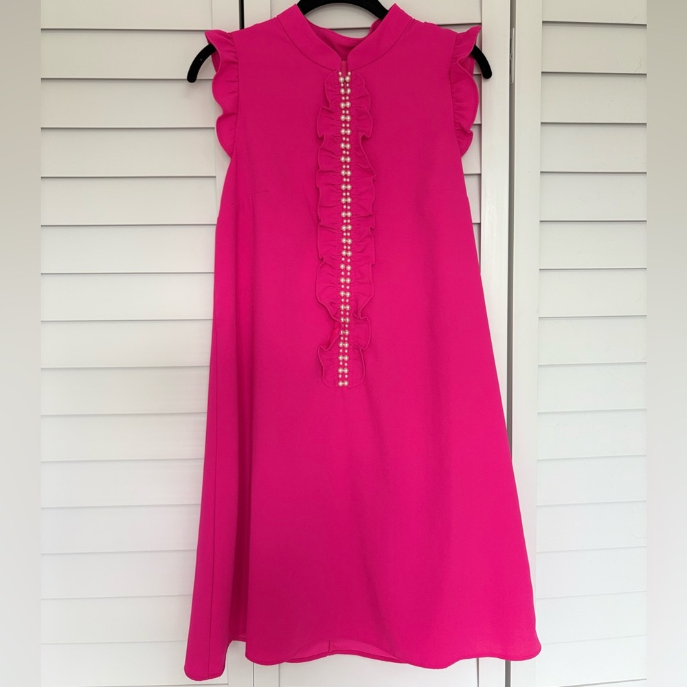 Lilly Pulitzer Hot Pink Ruffle Shift Dress